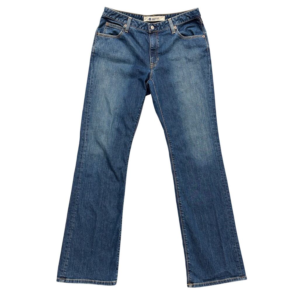 Vintage Y2K GAP Boot Cut Jeans Medium Wash Low Rise Classic Denim 12 LONG